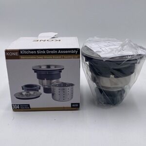 Kobe 3-1/2 Inch Sink Drain Assembly Kit Removable Deep Sink Strainer Basket G231